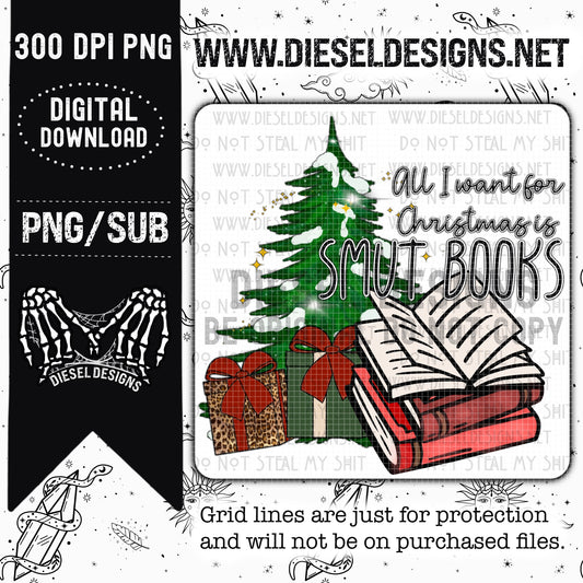 Christmas Smut Books | 300 DPI | Transparent PNG