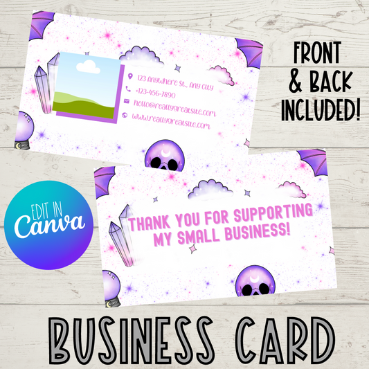 Colorful Witchy | Business Card | Editable in CANVA