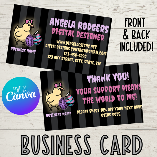 Creepy Easter | Business Card | Editable in CANVA