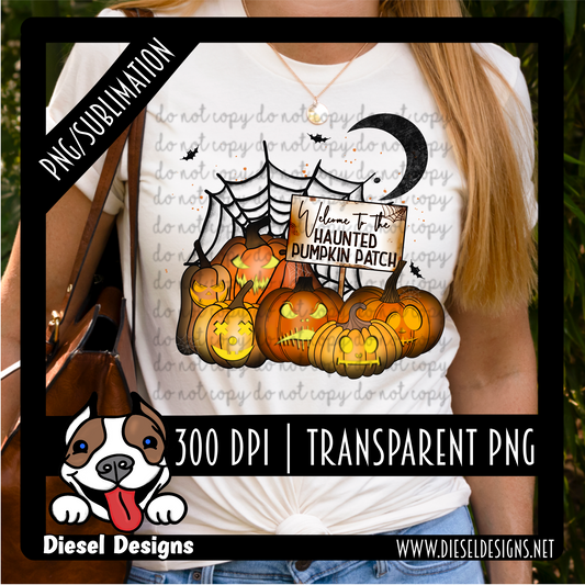 The haunted pumpkin patch | 300 DPI | Transparent PNG