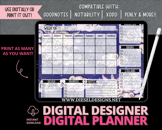 Planner 18 | Digital Designer Planner | 300 DPI | PNG & PDF included