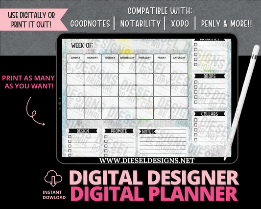 Planner 22 | Digital Designer Planner | 300 DPI | PNG & PDF included