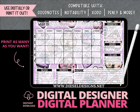 Planner 8 | Digital Designer Planner | 300 DPI | PNG & PDF included