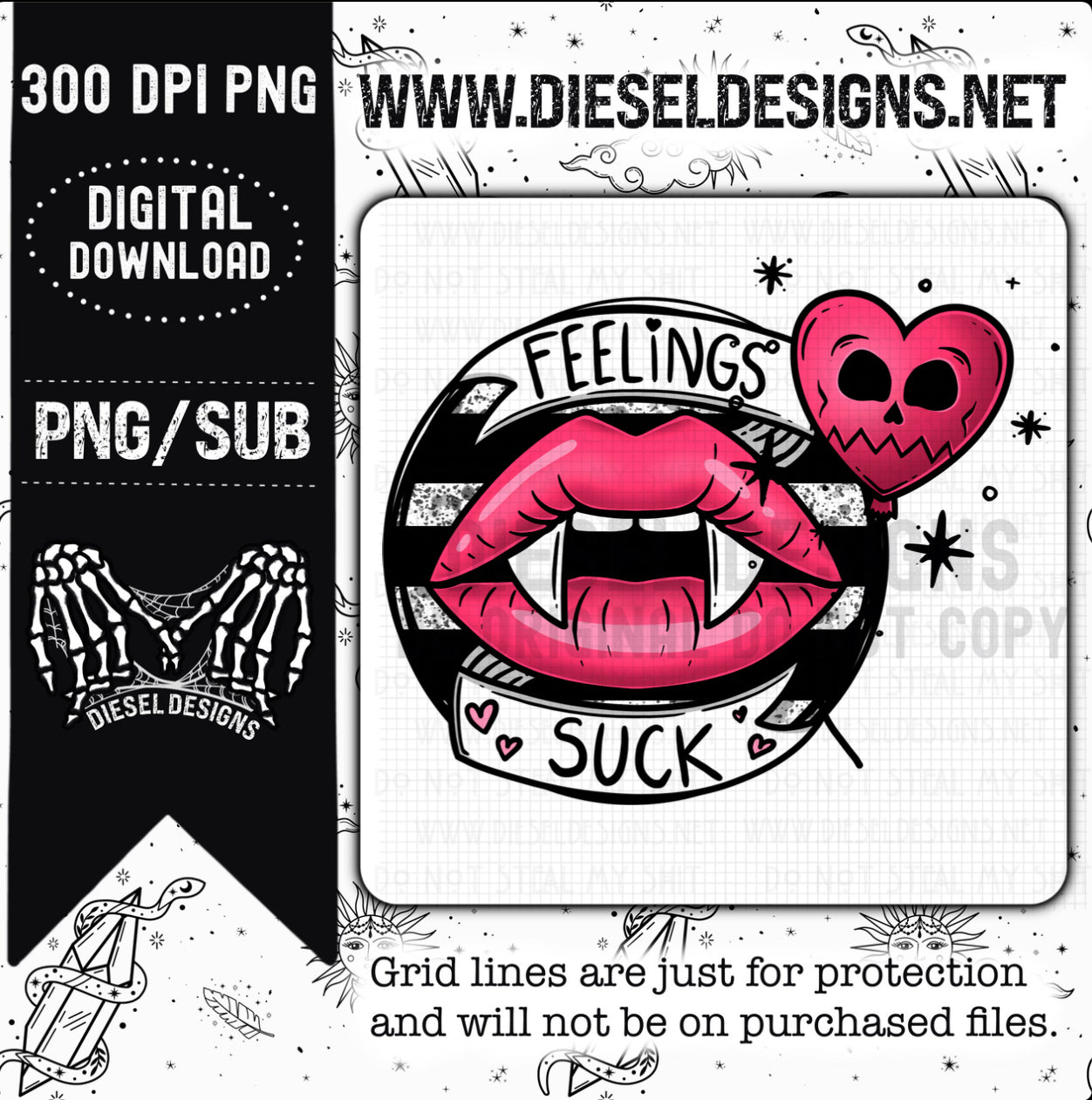 Feelings Suck | 300 DPI | Transparent PNG