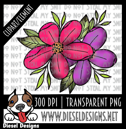 Flowers Clip Art  | 300 DPI | Transparent PNG | Clipart |