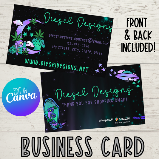 Galaxy Stoner | Business Card | Editable in CANVA