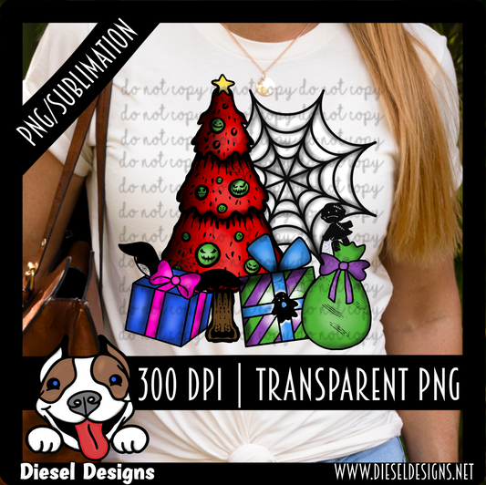 Creepy Christmas scene | 300 DPI | Transparent PNG