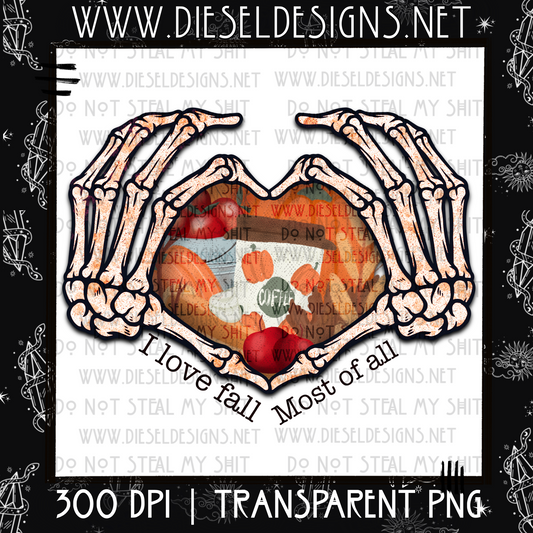 I Love Fall PNG | 300 DPI | Transparent PNG