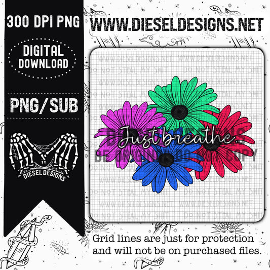Just Breathe PNG  | 300 DPI | Transparent PNG