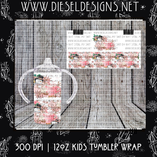 Pink Christmas Kids Tumbler Wrap | Design | 300 DPI | PNG