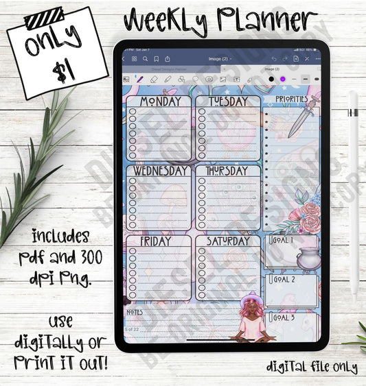 Magical | 6-Day Digital Planner | 300 DPI | PNG & PDF included