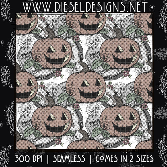 Muted Pumpkins | 300 DPI | Seamless 12"x12" | 2 sizes Included