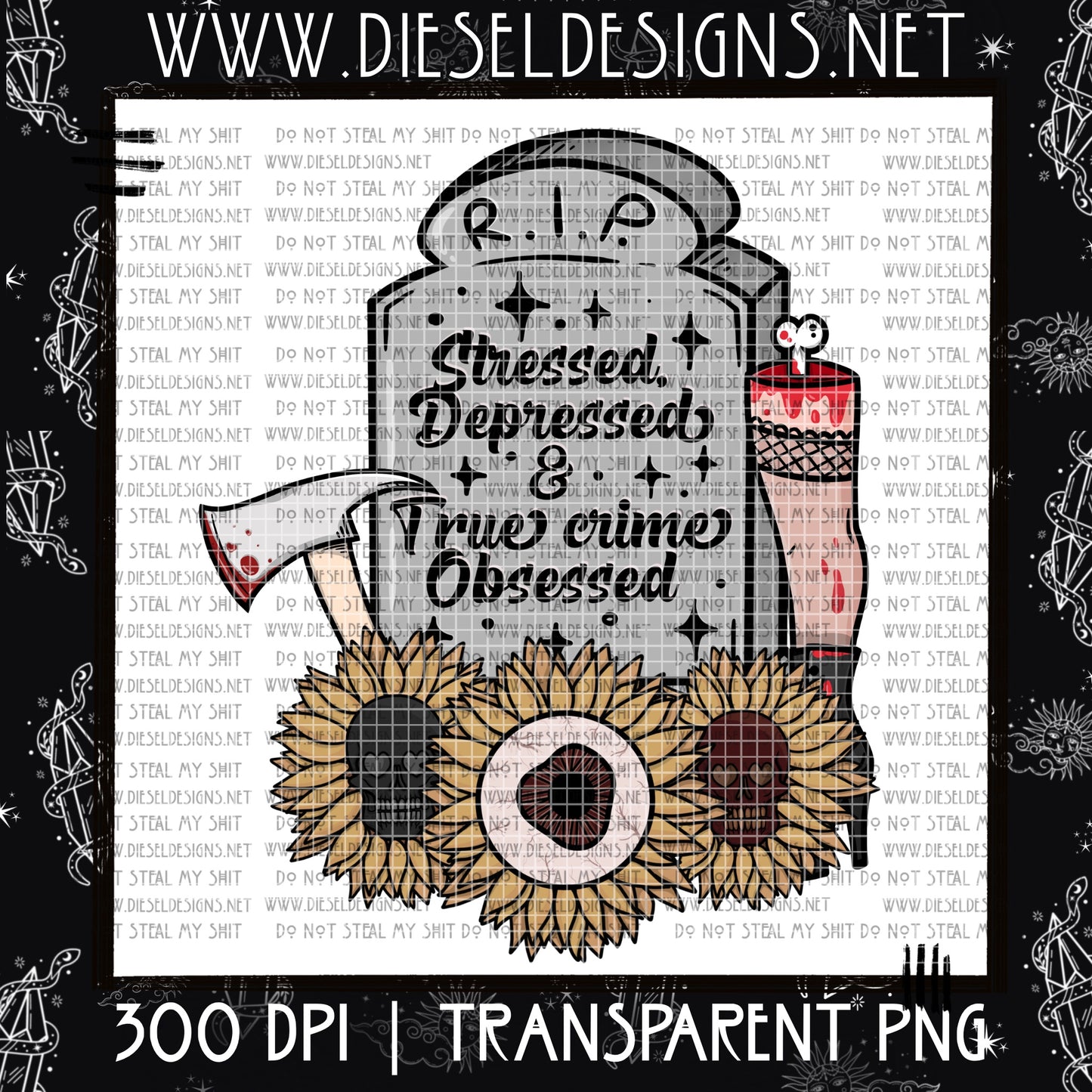 Stressed & Depressed PNG | 300 DPI |