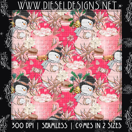Pink Christmas (Dark Pink) Seamless | Design | 300 DPI | PNG