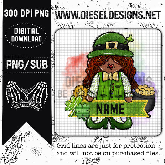 Custom Female Leprechaun name PNG File - Version 1
