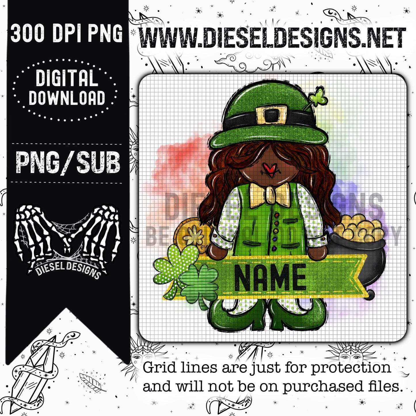 Custom Female Leprechaun name PNG File - Version 2