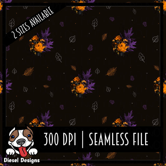Purple & Orange Fall | 300 DPI | Seamless 12"x12" | 2 sizes Included