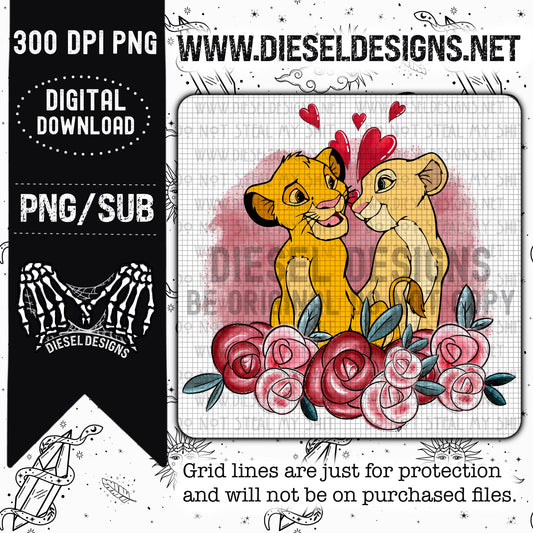 Simba & Nala PNG  | 300 DPI | Transparent PNG