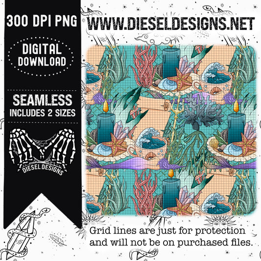 Sleeping Mermaid Green | Design | 300 DPI | PNG