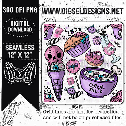Spooky Sweets 1 | 300 DPI | Seamless 12"x12" | PNG File
