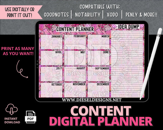 Sweet Drinks | 12-month Content Planner | 300 DPI | PNG & PDF included