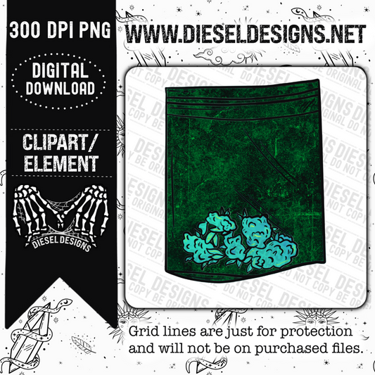 Weed bag 2 | 300 DPI | Transparent PNG | Clipart |