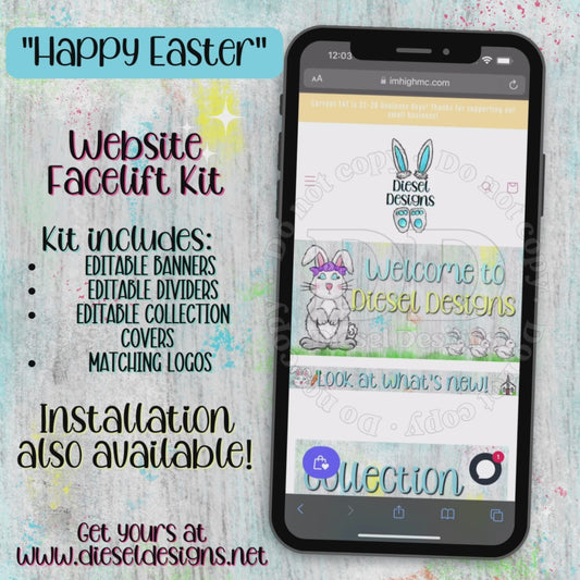 Happy Easter | Website Kits | Editable graphics included
