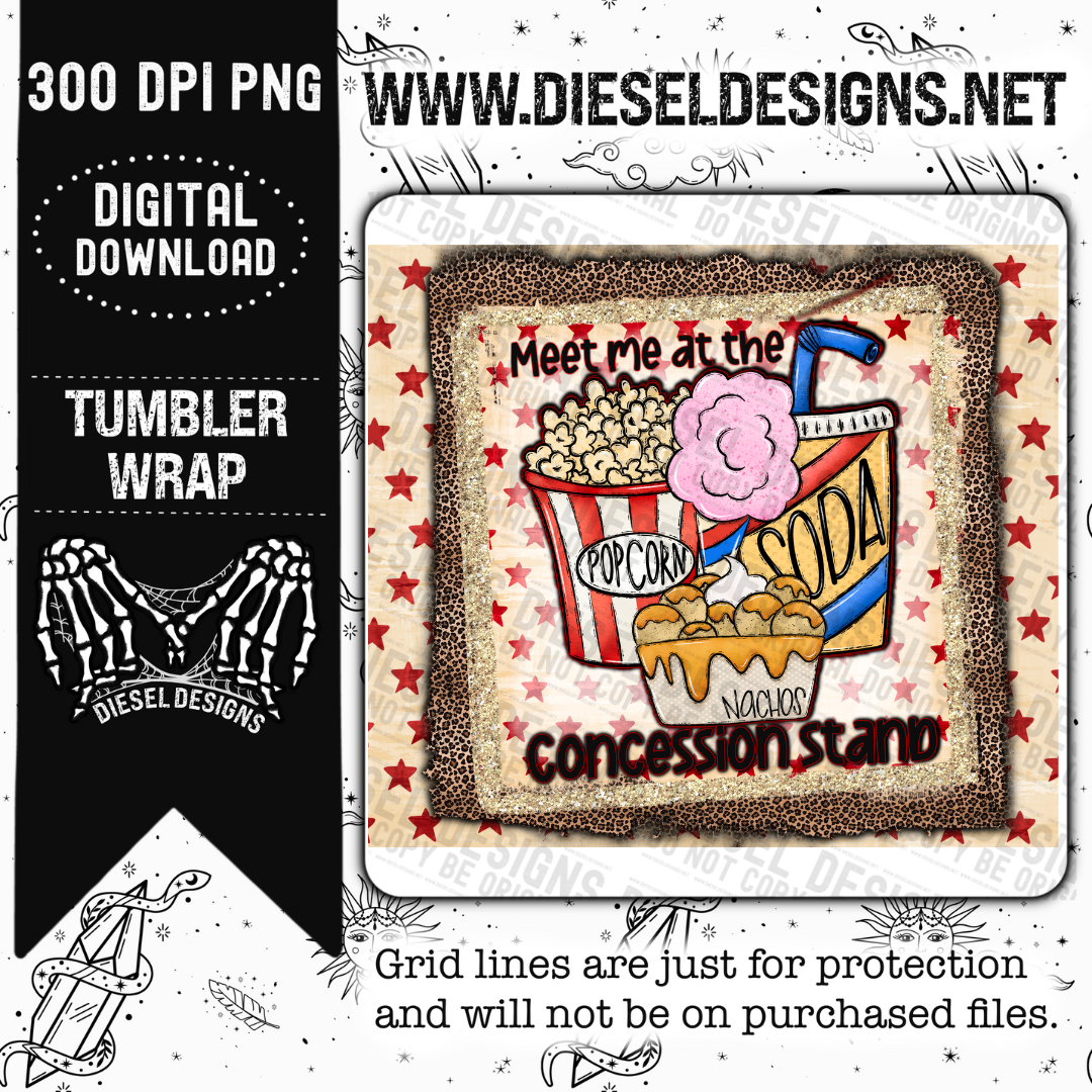 Concession Stand red | 300 DPI | 20 oz Skinny Tumbler Wrap