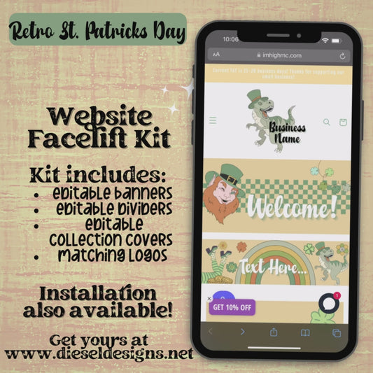 Retro St. Paddy's Day | Website Kits | Editable graphics included