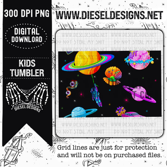 Kids Space 20 ounce Tumbler Wrap | 300 DPI | 20 oz Skinny Tumbler Wrap | PNG
