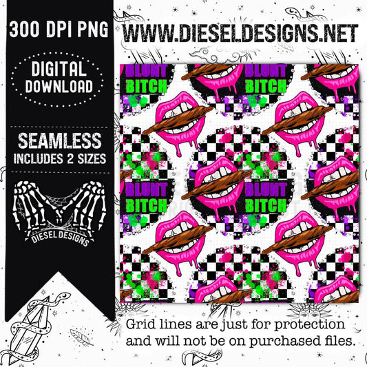 Blunt Bitch Checkered Seamless | 300 DPI | Seamless 12"x12" | 2 sizes Included