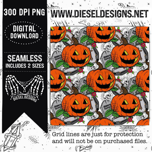 Pumpkin Seamless | 300 DPI | Seamless 12"x12" | 2 sizes Included