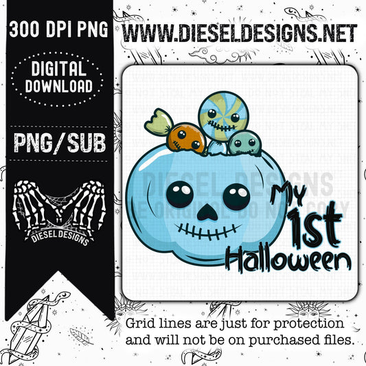 First Halloween Blue | 300 DPI | Transparent PNG |