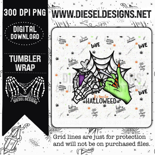 Halloweed 1 Tumbler Wrap | 300 DPI | 20 oz Skinny Tumbler Wrap | PNG