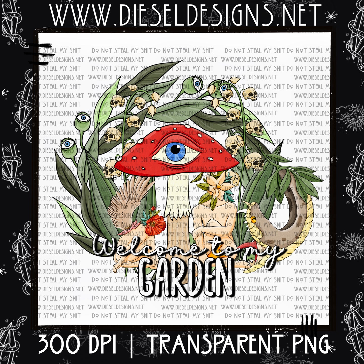 Welcome to My Garden | 300 DPI | Seamless 12"x12" | 2 sizes Included