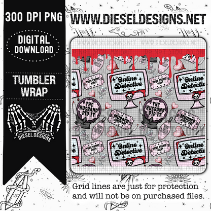True Crime Bundle | 300 DPI | PNG | Seamless | Tumbler Wraps |