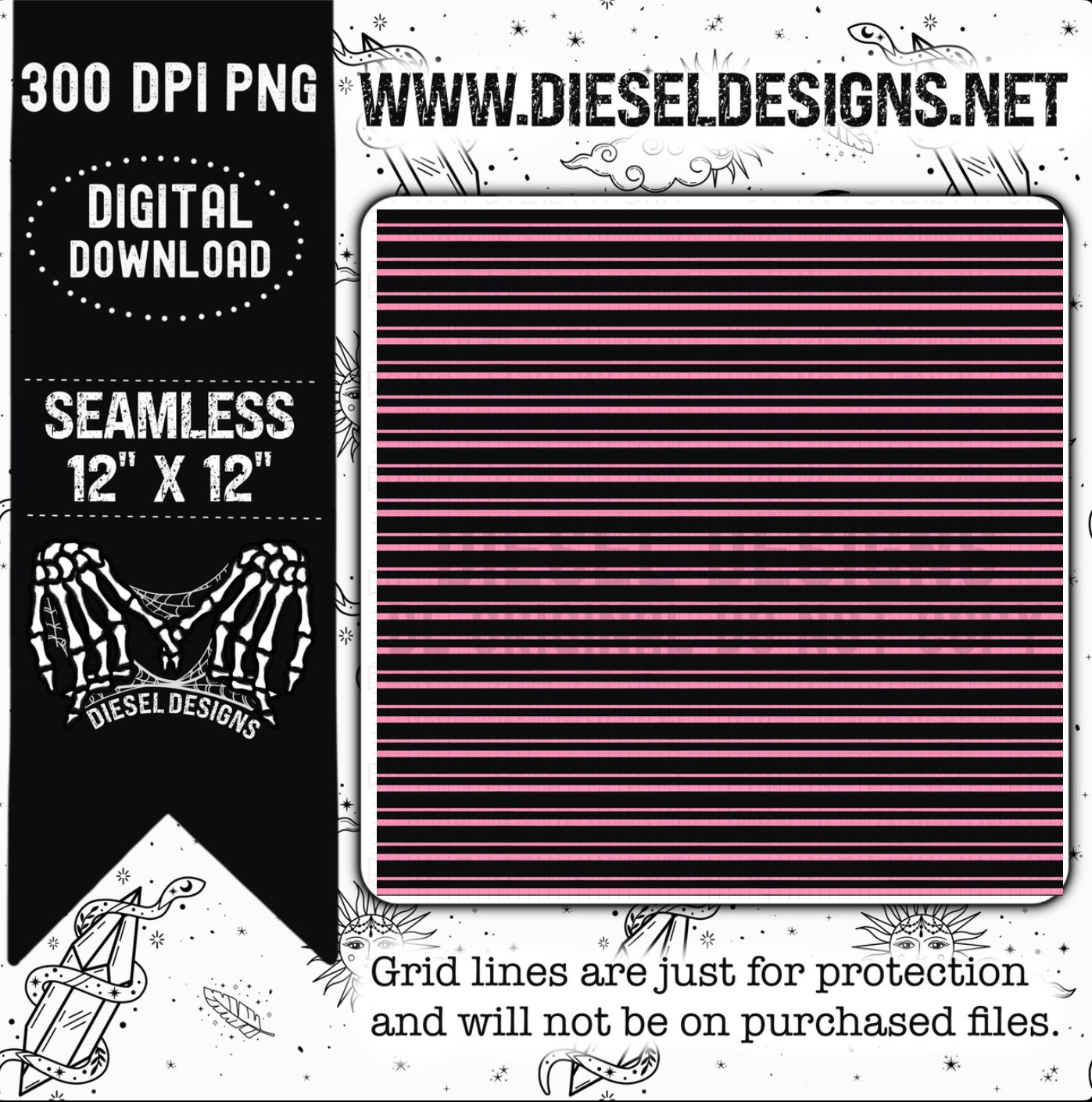 Light Pink Stripes Seamless   | 300 DPI | 12" x 12" | Seamless File