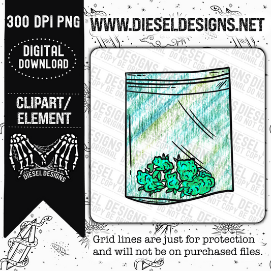 Weed bag 1 | 300 DPI | Transparent PNG | Clipart |