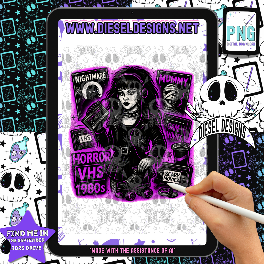 1980s Horror PNG  | 300 DPI | Transparent PNG | Digital File Only