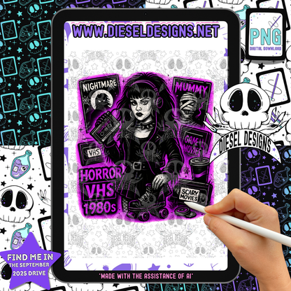 1980s Horror PNG  | 300 DPI | Transparent PNG | Digital File Only