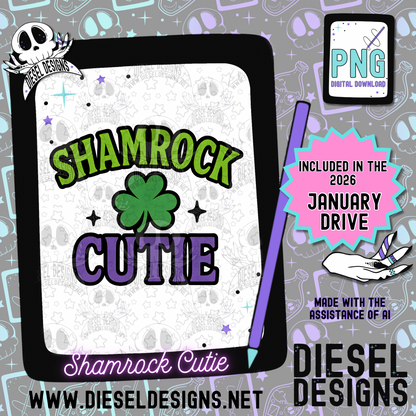 Shamrock Cutie PNG  | 300 DPI | Transparent PNG | Digital File Only