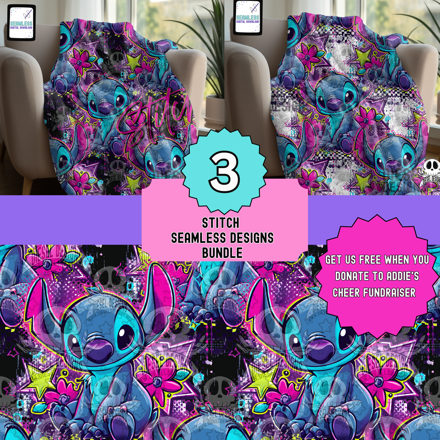 Blue Monster Cheer Fundraiser For Addie Seamless Pack