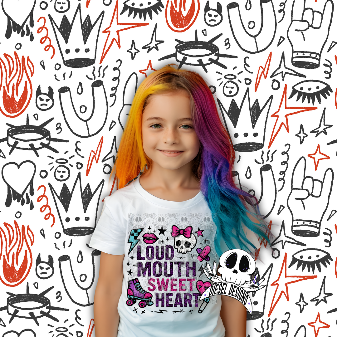 Loud Mouth Sweet Heart PNG  | 300 DPI | Transparent PNG | Digital File Only