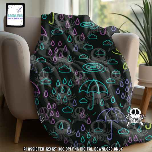 Rainy Day Seamless | Seamless File | 300 DPI | 12" x 12" | Digital File only