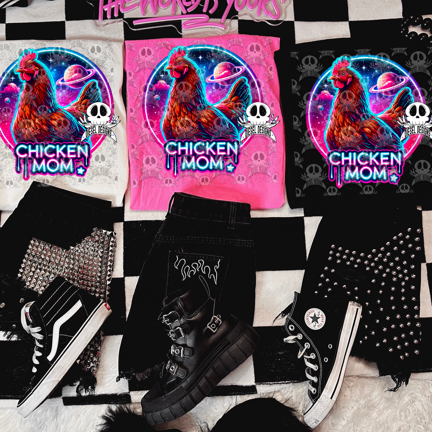 Galaxy Chicken Mom PNG  | 300 DPI | Transparent PNG | Digital File Only