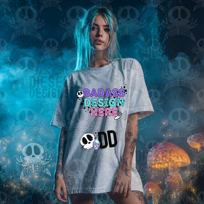 White T-shirt Mushroom Forrest Mock Up Bundle | AI Assisted Mock UP | PNG | Bundle