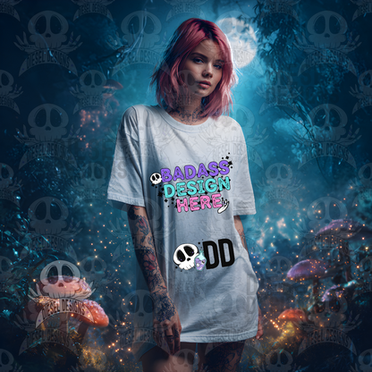 White T-shirt Mushroom Forrest Mock Up Bundle | AI Assisted Mock UP | PNG | Bundle