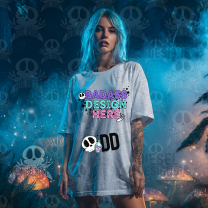 White T-shirt Mushroom Forrest Mock Up Bundle | AI Assisted Mock UP | PNG | Bundle