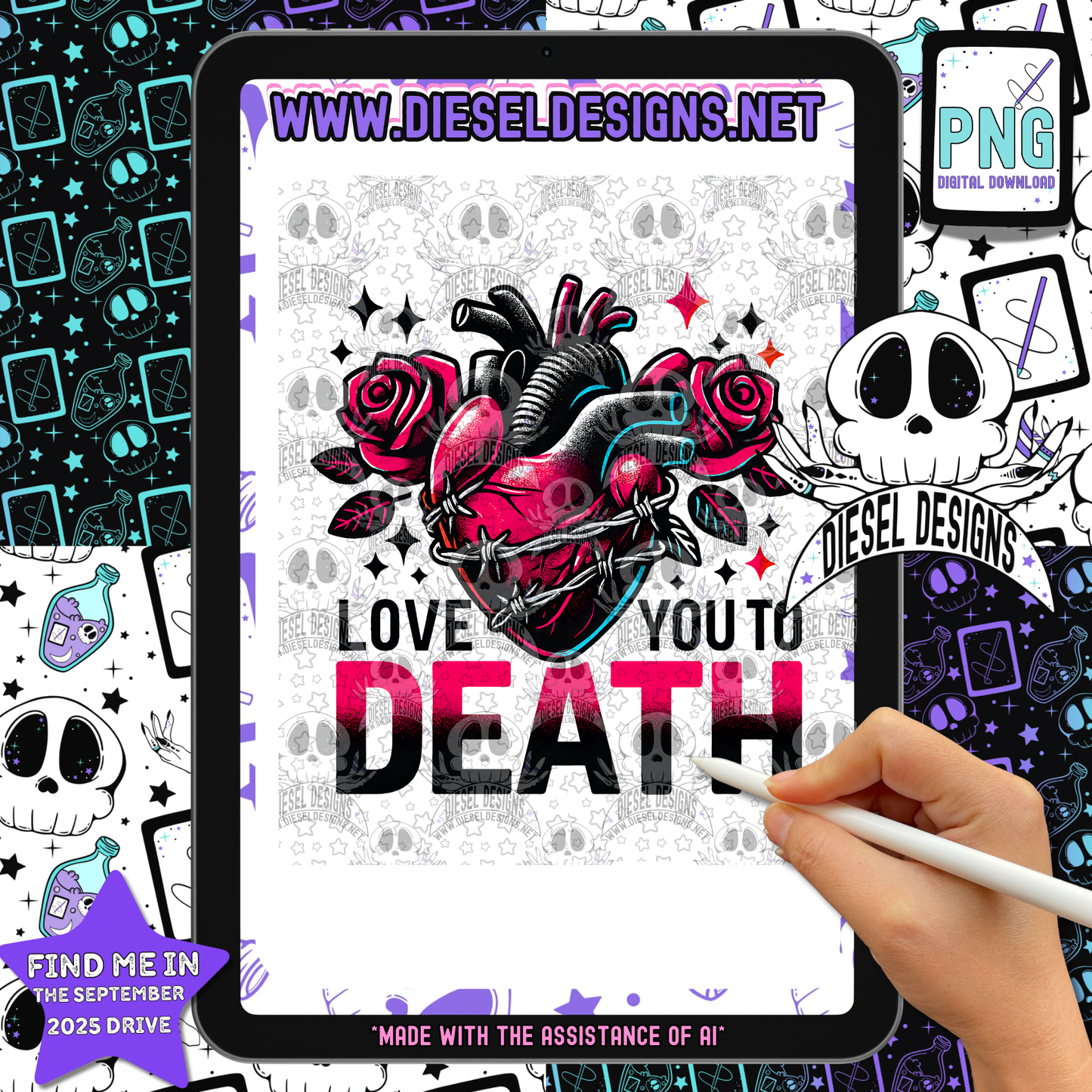 Love You To Death PNG  | 300 DPI | Transparent PNG | Digital File Only