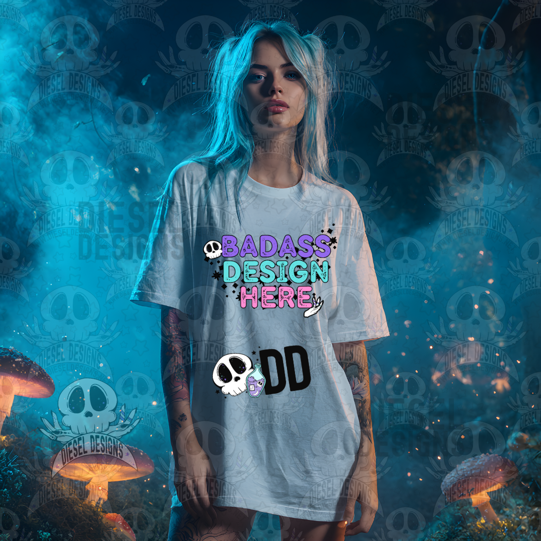 White T-shirt Mushroom Forrest Mock Up Bundle | AI Assisted Mock UP | PNG | Bundle